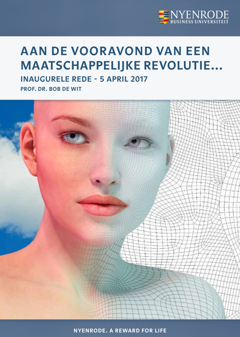 Omslag van de inaugurele rede ‘Aan de vooravond van een maatschappelijke revolutie’ van Prof. dr. Bob de Wit